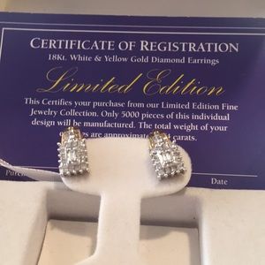 18kt white & yellow gold diamond earrings